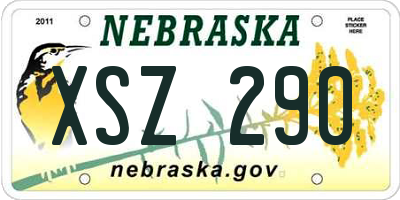 NE license plate XSZ290