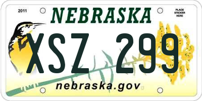 NE license plate XSZ299