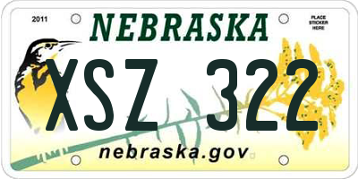 NE license plate XSZ322