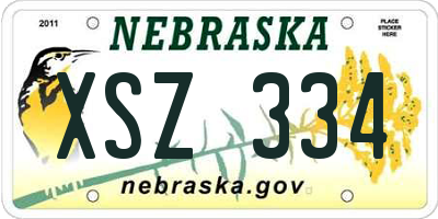 NE license plate XSZ334