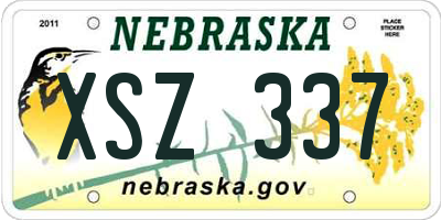 NE license plate XSZ337