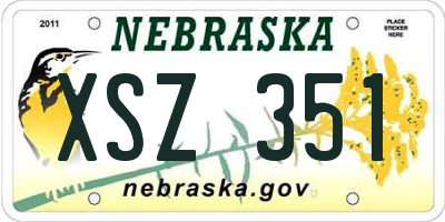 NE license plate XSZ351