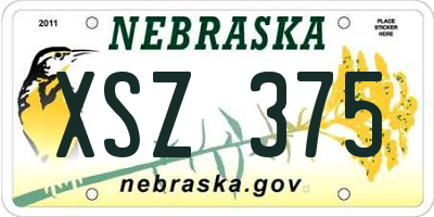 NE license plate XSZ375