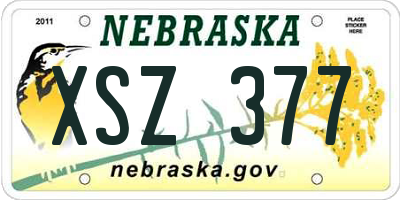 NE license plate XSZ377