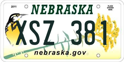 NE license plate XSZ381