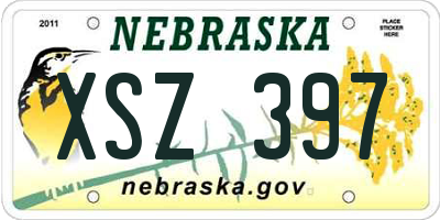 NE license plate XSZ397
