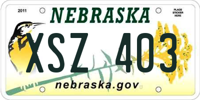 NE license plate XSZ403