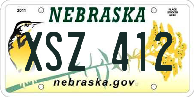 NE license plate XSZ412