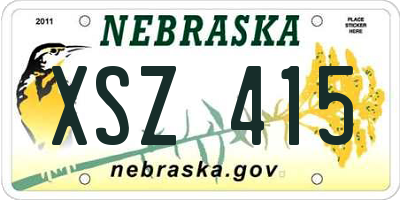 NE license plate XSZ415