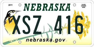 NE license plate XSZ416