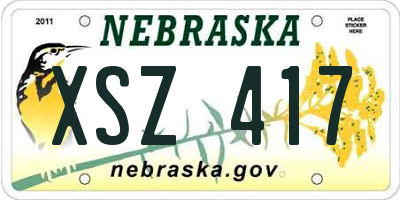 NE license plate XSZ417