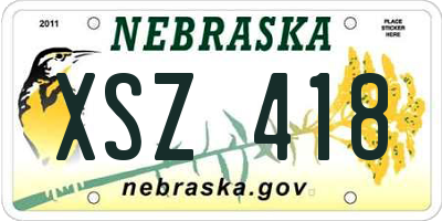 NE license plate XSZ418