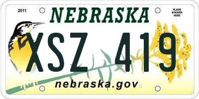 NE license plate XSZ419