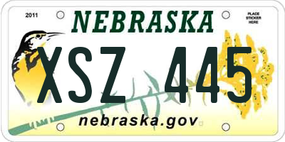 NE license plate XSZ445