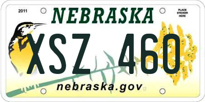 NE license plate XSZ460