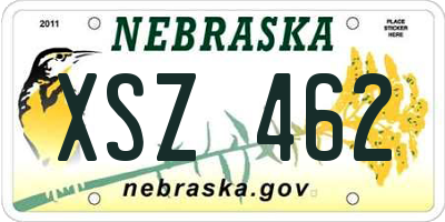 NE license plate XSZ462