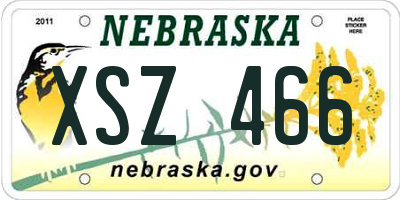 NE license plate XSZ466