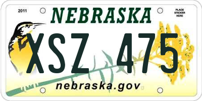 NE license plate XSZ475