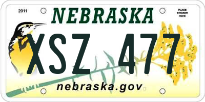 NE license plate XSZ477