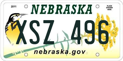 NE license plate XSZ496