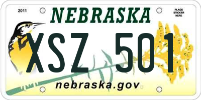 NE license plate XSZ501