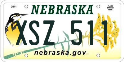 NE license plate XSZ511