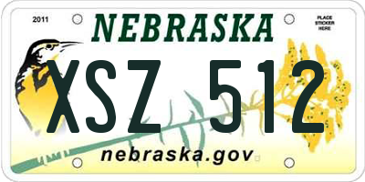 NE license plate XSZ512