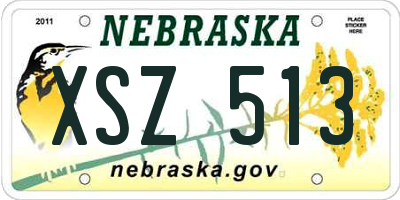 NE license plate XSZ513