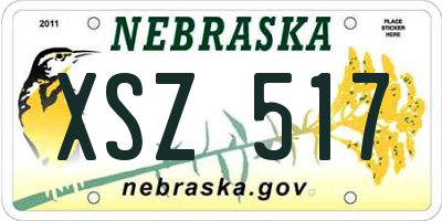 NE license plate XSZ517