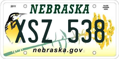 NE license plate XSZ538