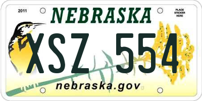 NE license plate XSZ554