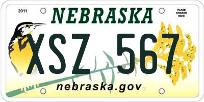 NE license plate XSZ567