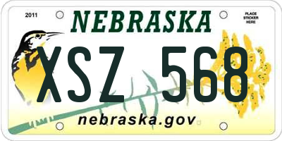 NE license plate XSZ568