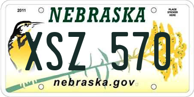 NE license plate XSZ570