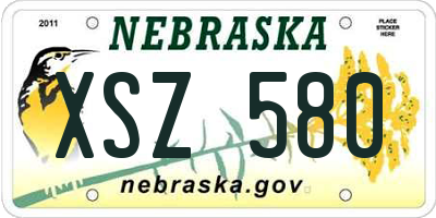 NE license plate XSZ580