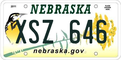 NE license plate XSZ646