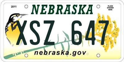 NE license plate XSZ647
