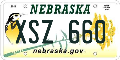 NE license plate XSZ660