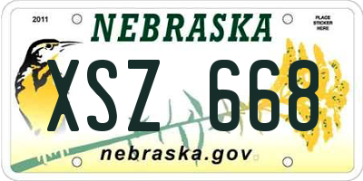 NE license plate XSZ668