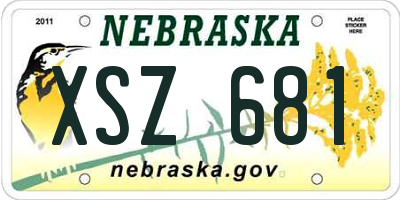 NE license plate XSZ681