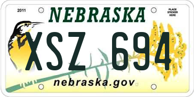 NE license plate XSZ694