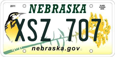 NE license plate XSZ707