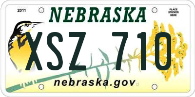 NE license plate XSZ710