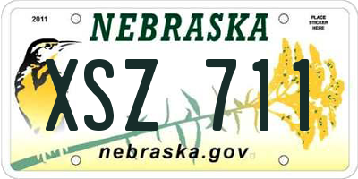 NE license plate XSZ711