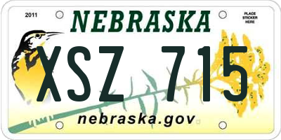 NE license plate XSZ715