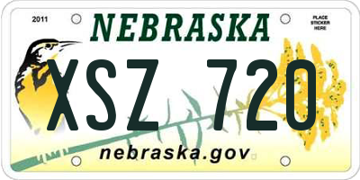 NE license plate XSZ720