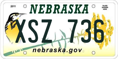 NE license plate XSZ736