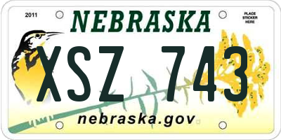NE license plate XSZ743