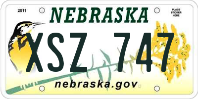 NE license plate XSZ747