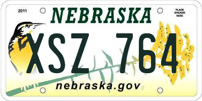 NE license plate XSZ764